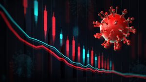 Economic,Graph,Chart,And,Business,Report,,Red,Coronavirus,Macro,On